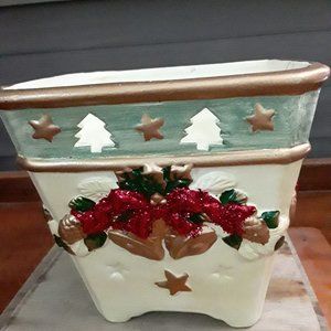 Ceramic Planter with Holiday Design